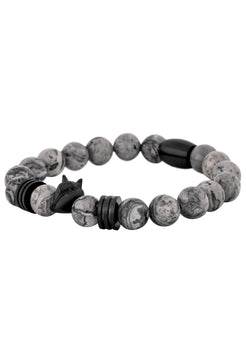 Obsidian-Bracelet-Matte-Black-Grey-Bead