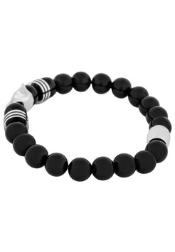 Obsidian-Bracelet-Silver-Black-Bead-Side
