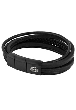 Pax-Leather-Bracelet-Matte-Black-Black-Back-Connector