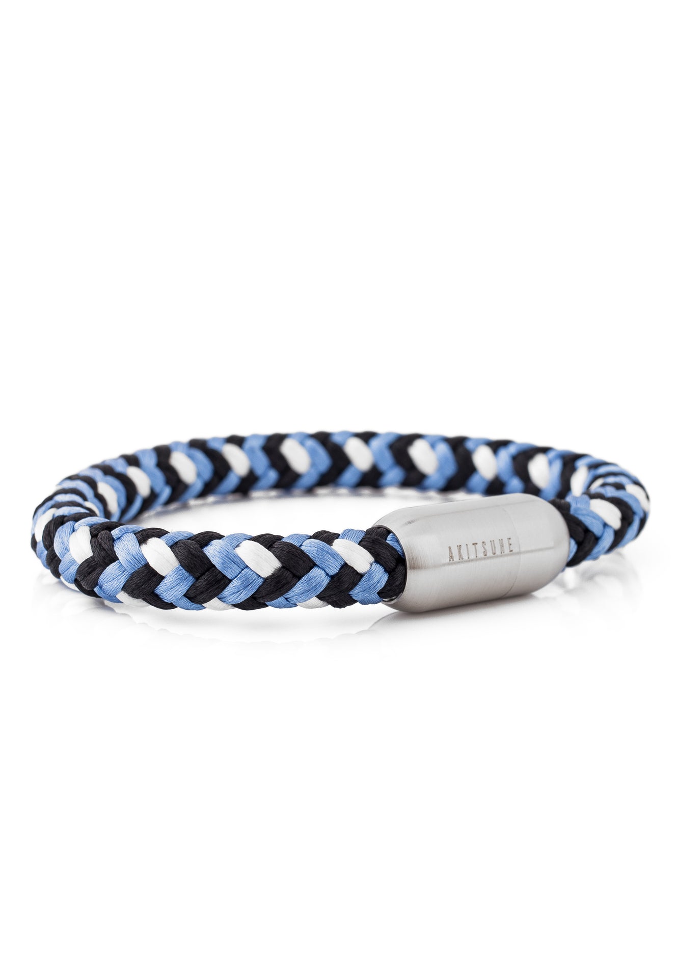 Portus-Nylon-Bracelet-Matte-Silver-Blue-White-Nautical-Maritime-Side
