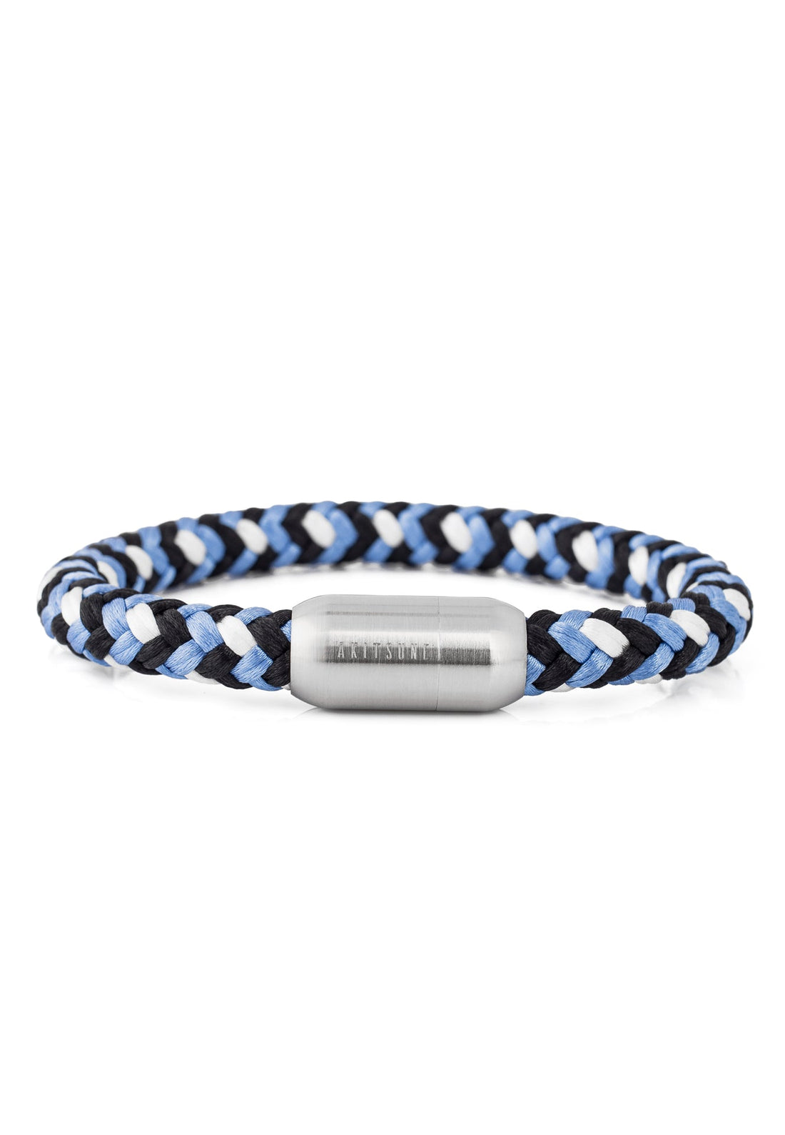Portus SegeltauarmbandSilber Matt - Blau-Weiß