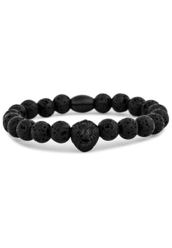 Regis-Beaded-Bracelet-Black-Black-Lavastone-Lion-Head-Front