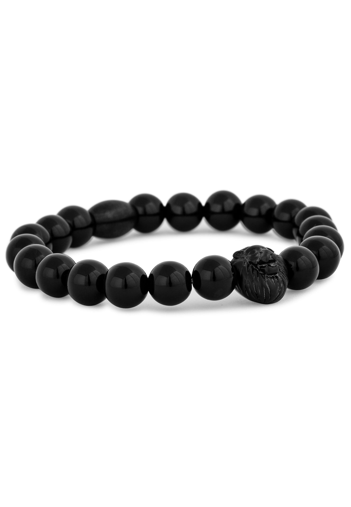 Regis-Beaded-Bracelet-Black-Black-Lion-Head