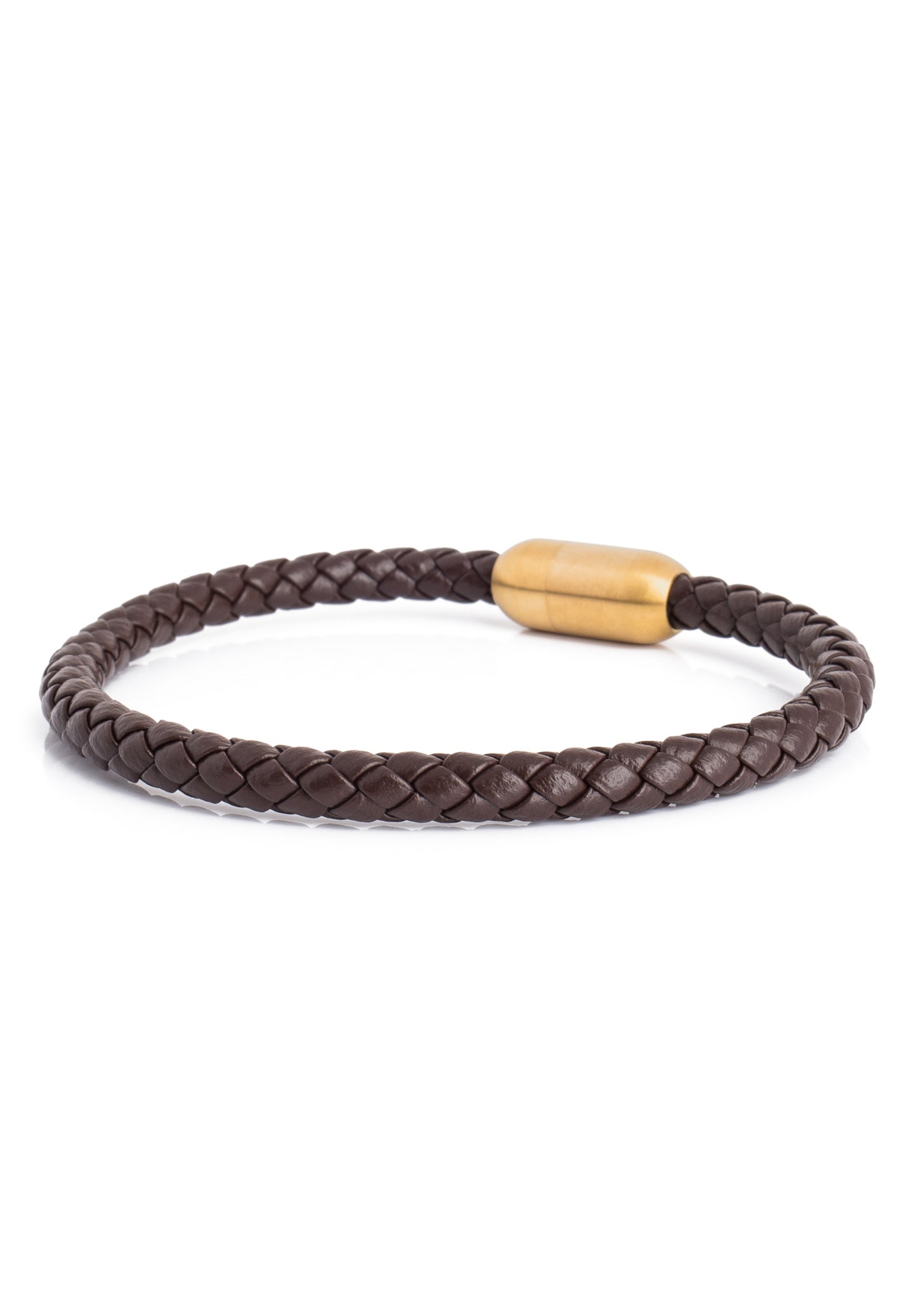Silva-Leather-Bracelet-Gold-Brown-Front