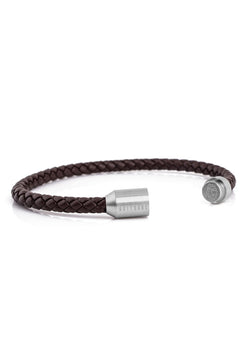 Silva-Leather-Bracelet-Silver-Brown-Open