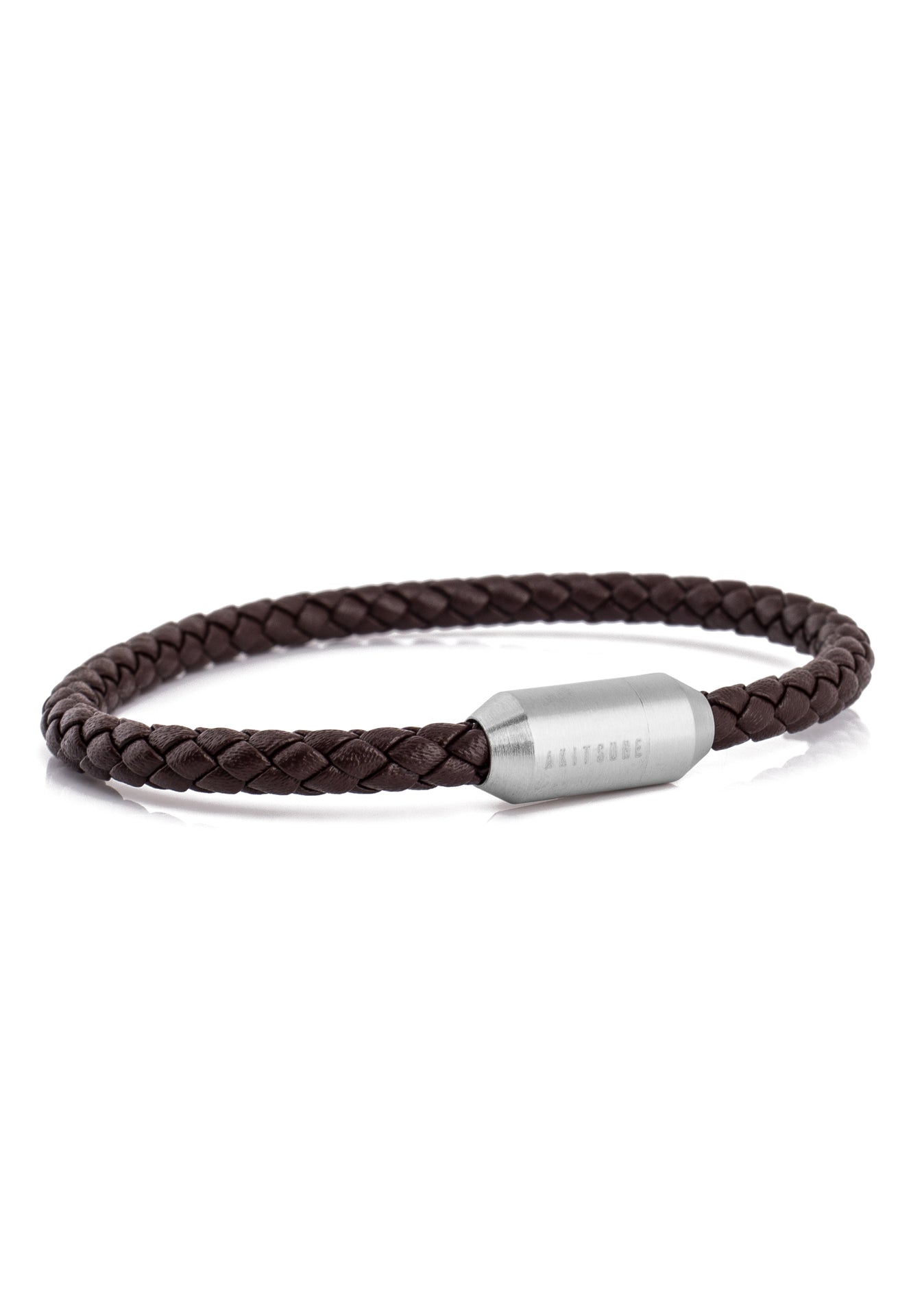 Silva-Leather-Bracelet-Silver-Brown-Side