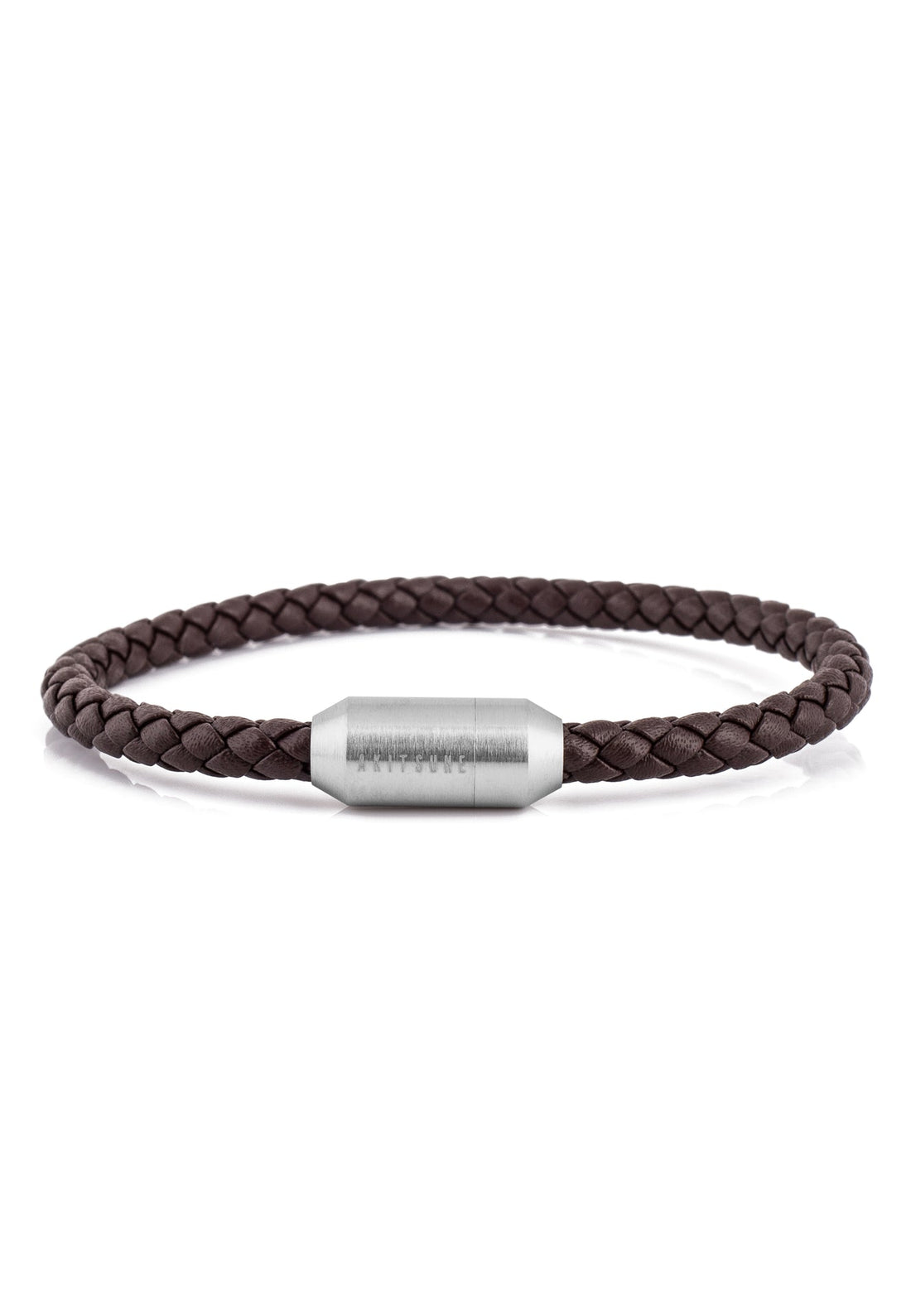 Silvus Lederarmband Silber - Braun