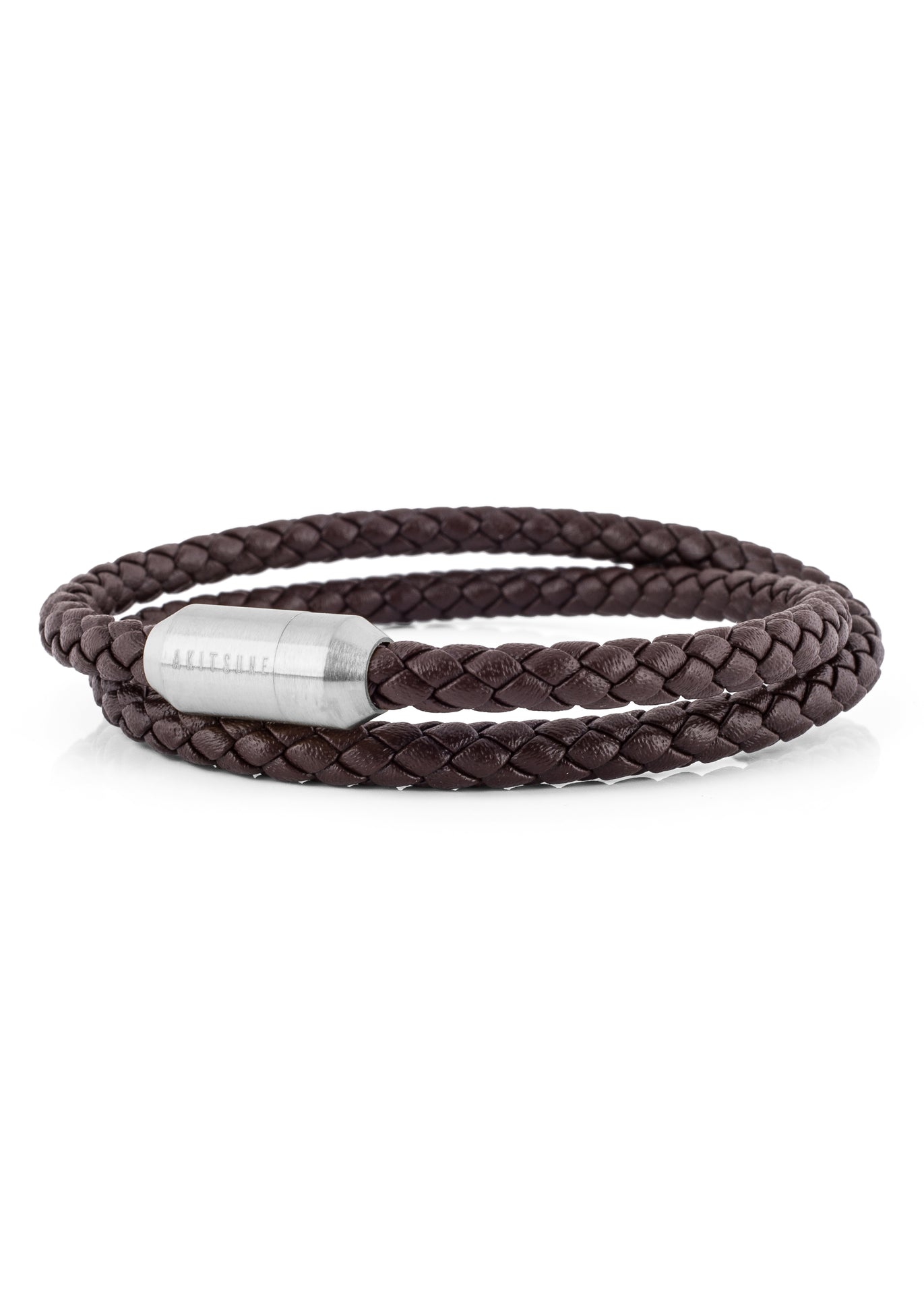 Suprema-Leather-Bracelet-Silver-Brown