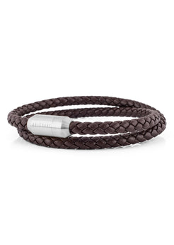 Suprema-Leather-Bracelet-Silver-Brown